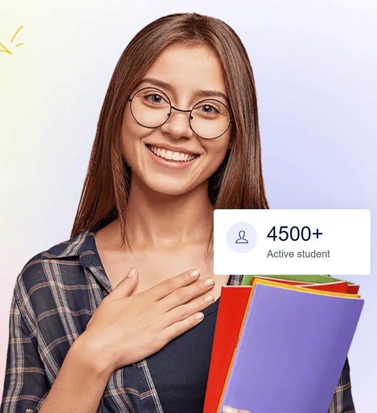 Student holding books
